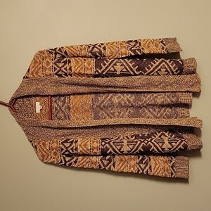 Beautiful knit sweater printed open cardigan size small